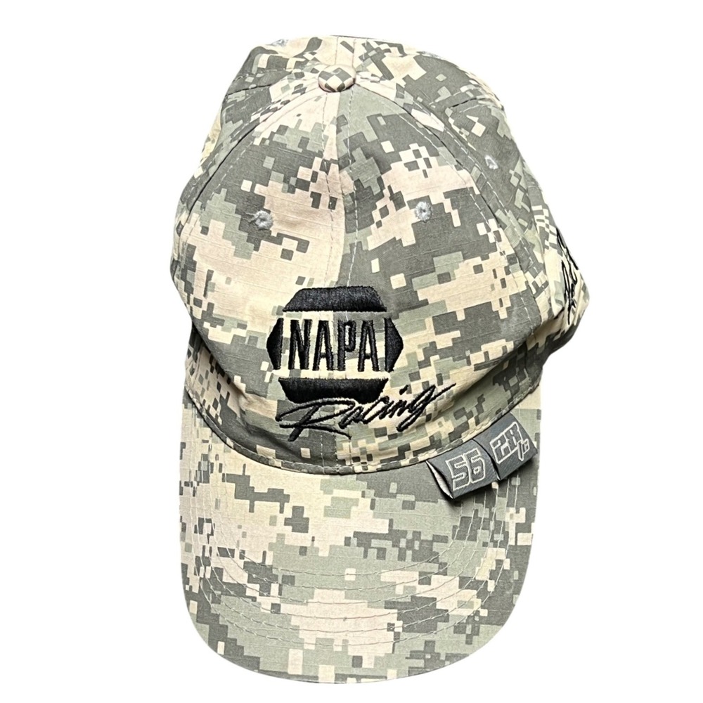 NAPA Racing Baseball Hat OSFM Green Camo Digital Print Ron Capps Signature